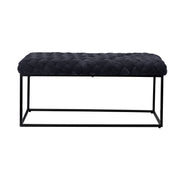 39" Black Upholstered Velvet Bench