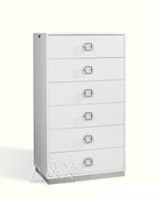 32" White Manufactured Wood + Solid Wood Stainless Steel Six Drawer Standard Chest