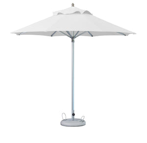 10' White Polyester Round Market Patio Umbrella