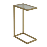 26" Gold And Clear Glass Rectangular End Table