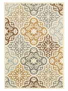 2' X 4' Gray And Ivory Floral Stain Resistant Indoor Outdoor Area Rug