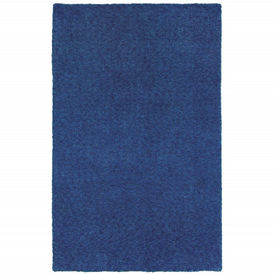 6' X 9' Deep Blue Shag Tufted Handmade Stain Resistant Area Rug