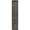 2' X 10' Blue And Purple Oriental Power Loom Stain Resistant Runner Rug