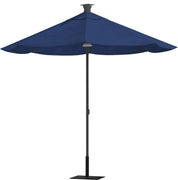 9' Blue Sunbrella Octagonal Lighted Market Patio Umbrella with USB and Solar