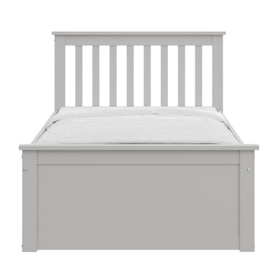 Gray Solid Wood Twin Bed With Pull Out Trundle