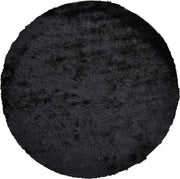 10' Black Round Shag Tufted Handmade Area Rug