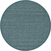 10' Blue And Green Round Wool Hand Woven Stain Resistant Area Rug