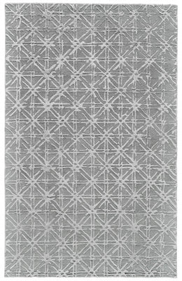8' X 11' Gray And Silver Wool Abstract Tufted Handmade Area Rug