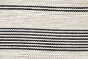 4' X 6' Black And White Striped Dhurrie Hand Woven Stain Resistant Area Rug