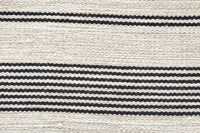 4' X 6' Black And White Striped Dhurrie Hand Woven Stain Resistant Area Rug