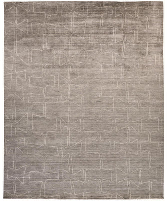10' X 13' Gray Taupe And Ivory Abstract Hand Woven Area Rug