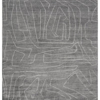 4' X 6' Gray And Ivory Abstract Hand Woven Area Rug