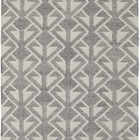 10' X 14' Black Ivory And Gray Wool Geometric Dhurrie Flatweave Handmade Area Rug With Fringe