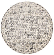 '9' Ivory Taupe And Gray Round Abstract Stain Resistant Area Rug