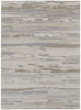 8' X 10' Ivory Tan And Brown Abstract Power Loom Distressed Stain Resistant Area Rug