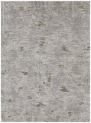 4' X 6' Ivory Gray And Tan Abstract Power Loom Distressed Stain Resistant Area Rug