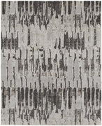 4' X 6' Ivory Brown And Gray Abstract Power Loom Stain Resistant Area Rug
