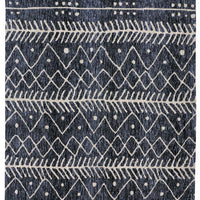 4' X 6' Blue And Ivory Striped Stain Resistant Area Rug