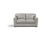 67" Gray Leather And Black Standard Love Seat