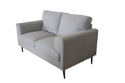 61" Light Gray 100% Linen And Black Standard Love Seat