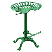 23" Green Backless Adjustable Height Bar Chair With Footrest