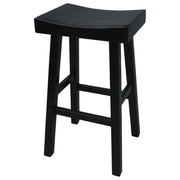 30" Black Backless Bar Height Chair With Footrest