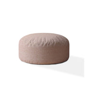 24" Pink Cotton Round Pouf Cover