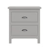 16" Gray Two Drawer Solid Wood Nightstand