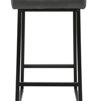 27" Black Backless Bar Height Chair With Footrest