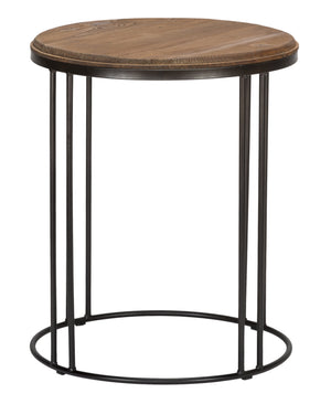 20" Black Solid Wood Round End Table