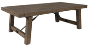 55" Solid Wood Rectangular Distressed Coffee Table
