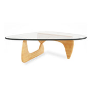 50" Natural And Clear Glass Triangle Coffee Table