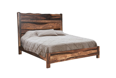 Live Edge Solid Wood King Dark Brown Bed