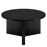 32" Black Grain Round Coffee Table