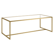47" Gold Glass Rectangular Sled Base Coffee Table