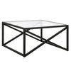 32" Black Glass Square Coffee Table