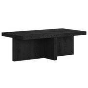 44" Black Manufactured Wood Rectangular Coffee Table