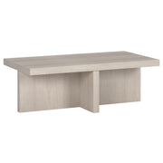 44" White Manufactured Wood Rectangular Coffee Table