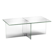 24" Clear Glass Rectangular Coffee Table