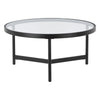 32" Black Glass Round Coffee Table