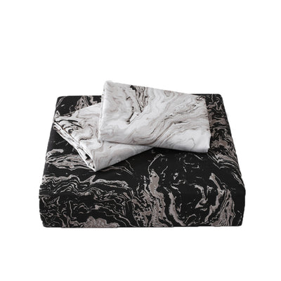 Black Gray And White Queen Microfiber 1400 Thread Count Machine Washable Duvet Cover Set