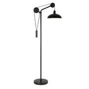 72" Black Reading Floor Lamp With Black Dome Shade