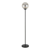 66" Black Novelty Floor Lamp With Clear Transparent Glass Globe Shade