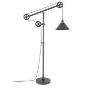 70" Steel Reading Floor Lamp With Silver Cone Shade