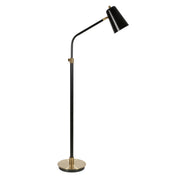 65" Black Adjustable Traditional Shaped Floor Lamp With Black Cone Shade