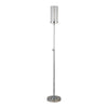 66" Nickel Torchiere Floor Lamp With Clear Transparent Glass Drum Shade