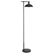 68" Black Reading Floor Lamp With Black Bowl Shade