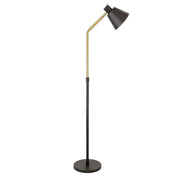 63" Black Reading Floor Lamp With Black Cone Shade
