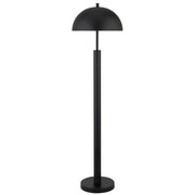 58" Black Traditional Shaped Floor Lamp With Black Dome Shade