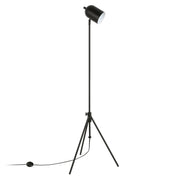 56" Black Tripod Floor Lamp With Black Dome Shade